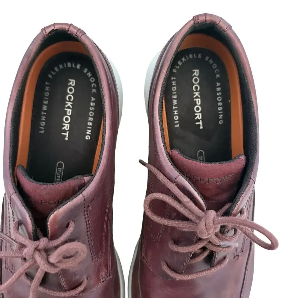Rockport Men's Shoes Garett Wingtip Leather Derby Comfort Oxford Burgundy 12